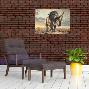 Sklenený obraz - Triceratops (70x50 cm)