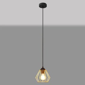 Luster na lanku AGAT 1xE27/15W/230V zlatá/čierna