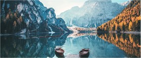 Obraz - Lode na jazere Braies (120x50 cm)