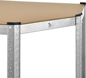 Kovový rohový regál 180x70x40-70 cm, 5 políc, nosnosť 875 kg