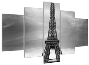 Obraz Eiffelovej veže a žltého auta (150x105 cm)