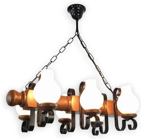 Brilagi - Luster na reťazi RUSTIC 6xE14/40W/230V buk/orech