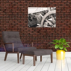 Sklenený obraz - Kormidlo plachetnice (70x50 cm)