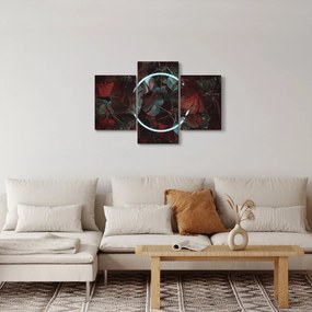 Obraz - Neónový kruh medzi palmami (90x60 cm)