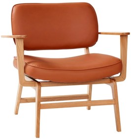 Oranžové kreslo z imitácie kože Hübsch Haze