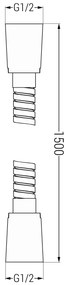 Mexen príslušenstvo, Sprchová hadica 150 cm, nerezové opletenie, biela, 79460-20