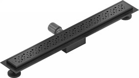 Mexen Flat nerezový sprchový žľab 60 cm, vzor M12, čierna, 1721060-15