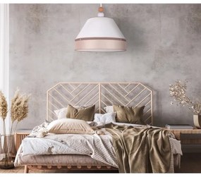 Duolla - Luster na lanku AVIGNON 1xE27/15W/230V pr. 60 cm biela/béžová