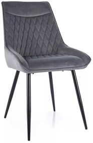 Stolička Agat Velvet sivá