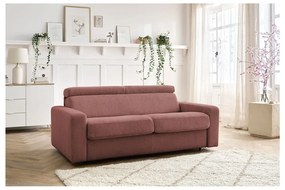 Ružová menčestrová rozkladacia pohovka 215 cm Monaco – Bobochic Paris