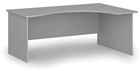 Ergonomický kancelársky pracovný stôl PRIMO GRAY, 1800 x 1200 mm, pravý, sivá