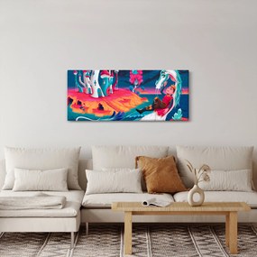Obraz - Princ a dračia princezná (120x50 cm)
