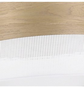 Závesné svietidlo Wood, 1x dýha zlatý dub/biele PVC tienidlo, (fi 20cm)