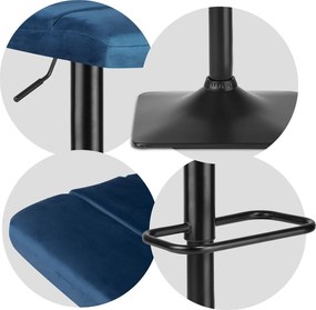 Barová stolička s operadlom SOFOTEL Drava - modrá