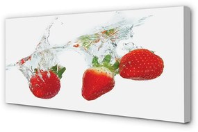 Obraz canvas Water Strawberry biele pozadie 100x50 cm