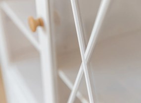 PROXIMA.store - Rustikálna masívna vitrína 1s.2 - MARONE ELITE FARBA: biela - prírodná borovica