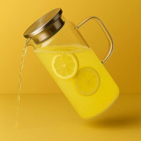 Sklenený džbánok s víkom CLARA 1,9 L priehľadný