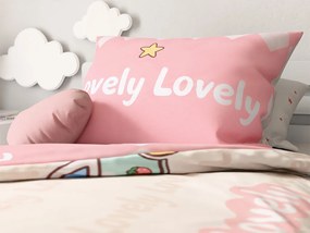 Bavlnené obliečky do postieľky AUTÁ LOVELY ružové
