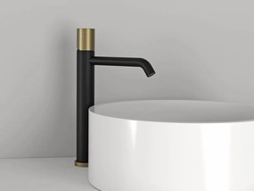 Sapho Sapho, ULTRATAP 2-prvková podomietková umývadlová batéria, hubica 16cm, čierná mat/zlato mat, UT118TBG