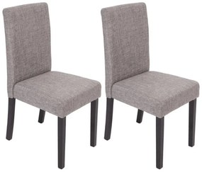 Jedálenská stolička Litta sivá látka (SET 2 ks) - Tmavo hnedá