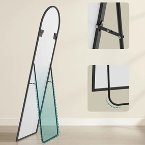 SongmicsHome Zaoblené zrkadlo UMBRA, 160x50cm, čierna