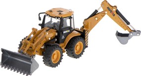 KIK Kovové rýpadlo-nakladač H-TOYS 1:50 – Die-cast bager s pohyblivou lyžicou, gumové kolesá