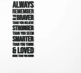 drevko Drevený citát na stenu Always remember Rozmer obrazu: 102 x 38,5 cm, Farba dekorácie: Čierna