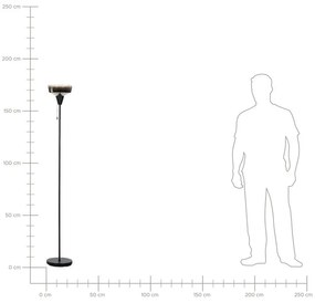 Kovová stojaca lampa 175 cm čierna/strieborná TALPARO Beliani