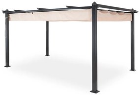 Blumfeldt Pantheon, pergola, prístrešok, 3 x 4 m, hliník, strieška proti slnku, polyester, béžová