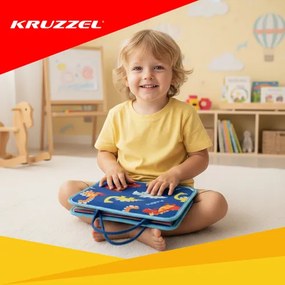 ISO Trade Kruzzel Montessori senzorická kniha pre deti 3+ – jednorožec, 7 aktivít