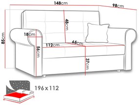 Dvojmiestna rozkladacia pohovka BELA - béžová