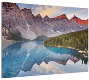 Sklenený obraz - Horská kanadská krajina (70x50 cm)