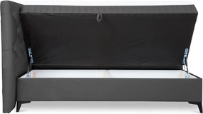 Posteľ Lusaka 180x200 cm, stredne šedá látka