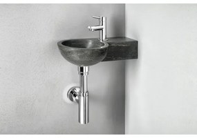 Sapho - Rohové závesné umývadlo BLOK 40x23 cm pravé/antracit