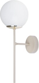 Nástenné svietidlo Florence, 1x biele sklenené tienidlo, be/g