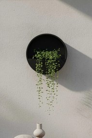 Květináč na stenu MURA, sklolaminát, Ø 50 cm, čierná