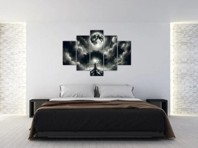 Obraz – Čiernobiely strom v splne (150x105 cm)