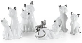 DEKORAČNÁ SOŠKA CAT 11X9X20 CM BIELA