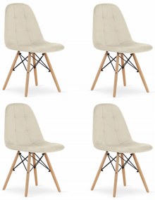 "Stolička DUMO - béžový zamat x 4" "9401 71 00 00"