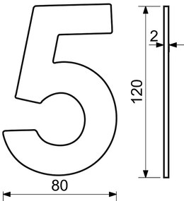 Domové číslo RICHTER RN.120L (nerez), 2, RICHTER Nerez matný