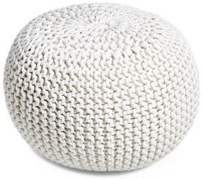 PUF pletený white