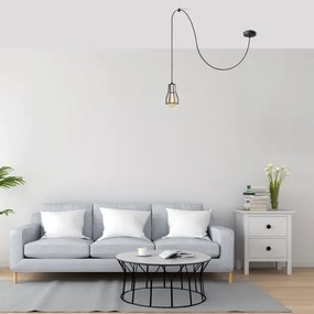 Luster na lanku TUBE LONG 1xE27/15W/230V čierna/chróm