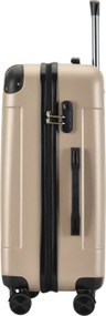 Stredný kufor so 4 kolieskami 65x44,5x27 cm, veľkosť M, šampanská farba