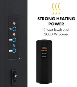 Klarstein Lausanne Vertical, elektrický krb, 2000 W, týždenný časovač, biely