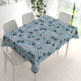 Biante Detský bavlnený obdĺžnikový obrus Sandra SA-588 Play Game na modrom 60x100 cm