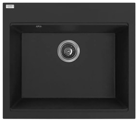 Laveo Tau, 1-komorový granitový drez 570x500x215 mm, čierna, LAV-SBT_710B