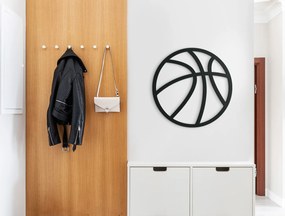 drevko Drevená nálepka Basketbalová lopta Rozmer obrazu: 32,5 x 32,5 cm, Farba dekorácie: Čierna