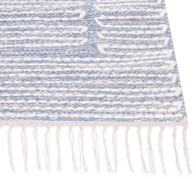 Bavlnený koberec 140 x 200 cm modrá/biela ANSAR Beliani