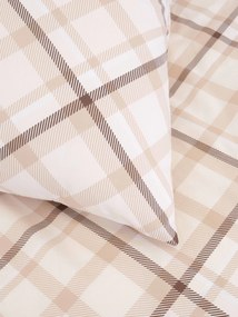 Bavlnená obliečka na vankúš Renforcé 50 × 70 cm - Káro krémové