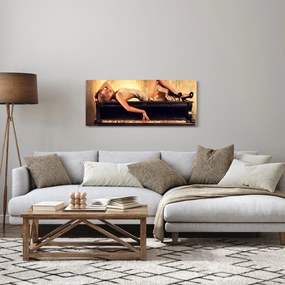 Obraz - Žena na klavíri (120x50 cm)